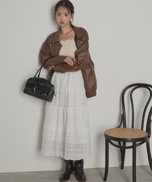 paravion（パラビオン）の「コットンライクレースティアードスカート（スカート・レディース・ホワイト・FREE）」の18枚目の写真