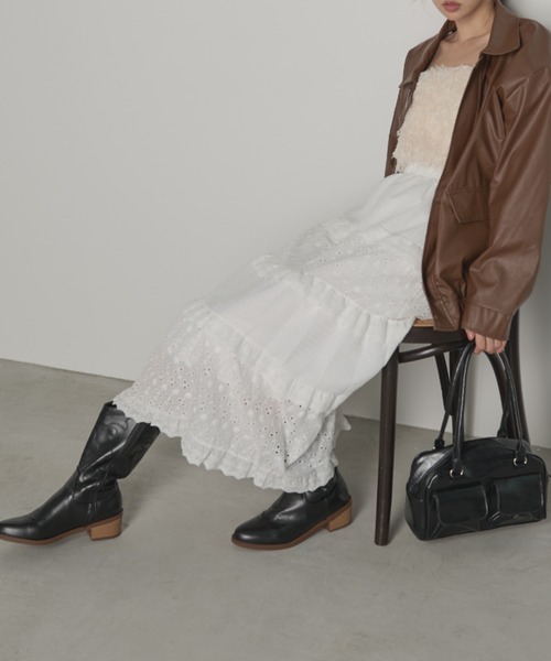 paravion（パラビオン）の「コットンライクレースティアードスカート（スカート・レディース・ホワイト・FREE）」の20枚目の写真