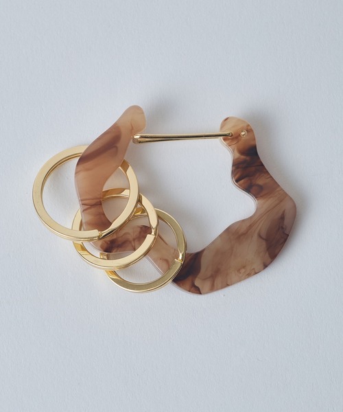 HASHIBAMI（ハシバミ）の「アクリルカラビナキーリング (ブラウン)（キーホルダー・レディース・ブラウン・FREE）」の3枚目の写真