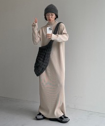 【セルフカット可能】daily daily super stretch pleats one piece / デイリーデイリースーパーストレッチプリーツワンピース[長袖]