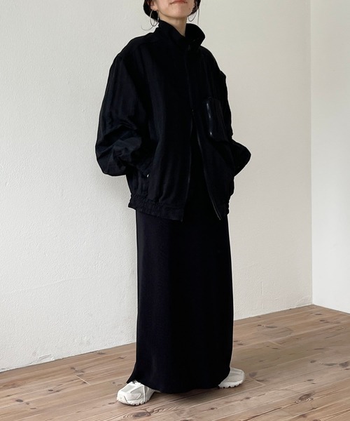 デイリーにも○ 長袖 ブラック  ワンピース セール】daily daily super stretch pleats one piece