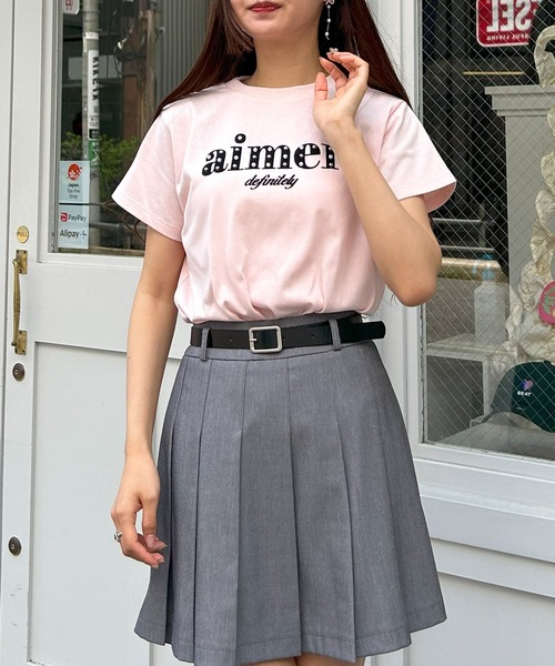 INGNI(イング)の「パール付フロッキーロゴTシャツ(Tシャツ/カットソー・レディース・ホワイト×ブラック/ライトピンク/ブラック・M)」の10枚目の写真