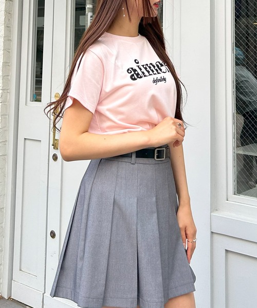 INGNI(イング)の「パール付フロッキーロゴTシャツ(Tシャツ/カットソー・レディース・ホワイト×ブラック/ライトピンク/ブラック・M)」の9枚目の写真