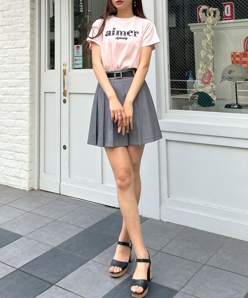 INGNI(イング)の「パール付フロッキーロゴTシャツ(Tシャツ/カットソー・レディース・ホワイト×ブラック/ライトピンク/ブラック・M)」の7枚目の写真