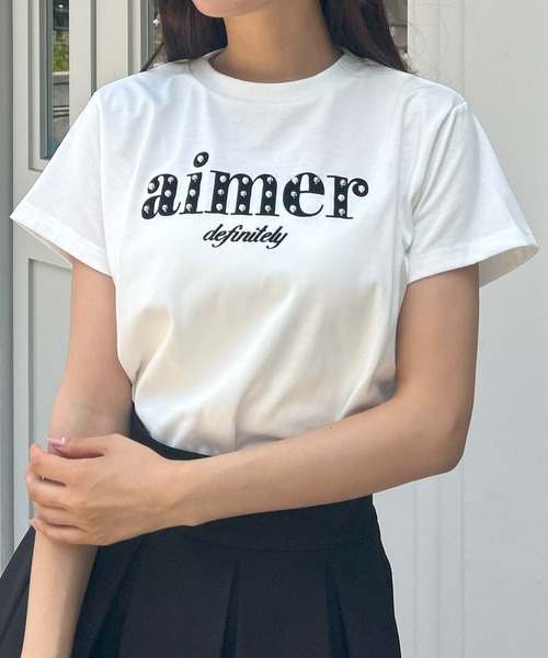 INGNI(イング)の「パール付フロッキーロゴTシャツ(Tシャツ/カットソー・レディース・ホワイト×ブラック/ライトピンク/ブラック・M)」の22枚目の写真