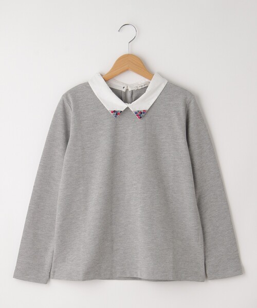 &Bridge（アンドブリッジ）の「POU DOU DOU（プードゥドゥ） 襟付きプルオーバー（Tシャツ/カットソー・レディース・グレー/ブルー系その他・02）」の2枚目の写真