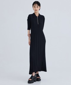 CINOH/(チノ)】《STUDIOUS別注》別注ハーフスリーブジップニットドレス  