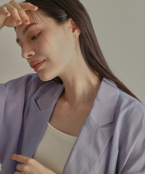COCOSHNIK(ココシュニック)の「K18ベネチアンフラット前後 ピアス(ピアス(両耳用)・レディース・イエローゴールド・00)」の8枚目の写真