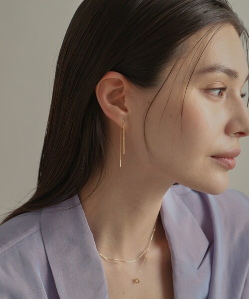 COCOSHNIK(ココシュニック)の「K18ベネチアンフラット前後 ピアス(ピアス(両耳用)・レディース・イエローゴールド・00)」の12枚目の写真