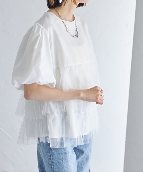 即完売 美品 fete ブラウス ホワイト トップス フリル パフスリーブ Amazon | [AYBTO] ブラウス シャツ フリルブラウス 春 ホワイト