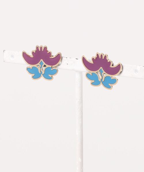 倭物やカヤ(ワモノヤカヤ)の「【倭物やカヤ】こけし花模様ピアス(ピアス(両耳用)・レディース・ネイビー/レッド/パープル/オレンジ・FREE)」の1枚目の写真