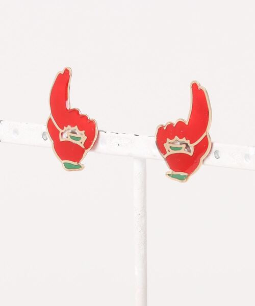 倭物やカヤ(ワモノヤカヤ)の「【倭物やカヤ】こけし花模様ピアス(ピアス(両耳用)・レディース・ネイビー/レッド/パープル/オレンジ・FREE)」の3枚目の写真