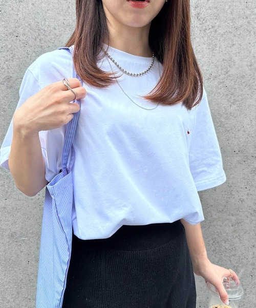 SETUP7(セットアップセブン)の「【H by Figer】フラッグミニロゴ半袖Tシャツ(Tシャツ/カットソー・レディース・ホワイト/ネイビー/ブラック/グレー・S/M/L/XL)」の20枚目の写真