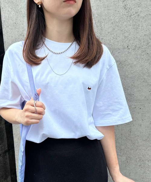 SETUP7(セットアップセブン)の「【H by Figer】フラッグミニロゴ半袖Tシャツ(Tシャツ/カットソー・レディース・ホワイト/ネイビー/ブラック/グレー・S/M/L/XL)」の5枚目の写真