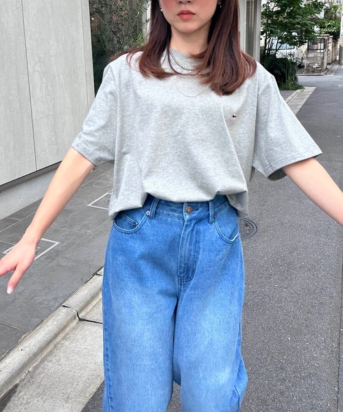 SETUP7(セットアップセブン)の「【H by Figer】フラッグミニロゴ半袖Tシャツ(Tシャツ/カットソー・レディース・ホワイト/ネイビー/ブラック/グレー・S/M/L/XL)」の11枚目の写真