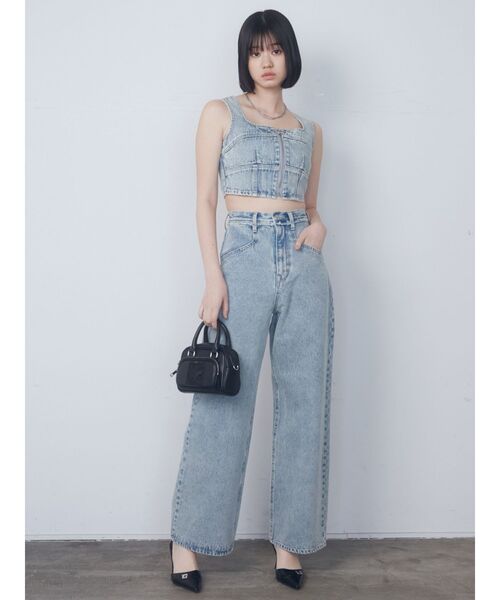 EMODA(エモダ)の「ベルトフリンジジャストウエストジーンズ(デニムパンツ・レディース・インディゴブルー/ライトブルー/グレー・SMALL/MEDIUM)」の15枚目の写真