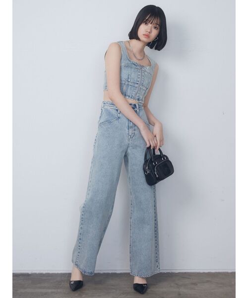 EMODA(エモダ)の「ベルトフリンジジャストウエストジーンズ(デニムパンツ・レディース・インディゴブルー/ライトブルー/グレー・SMALL/MEDIUM)」の16枚目の写真