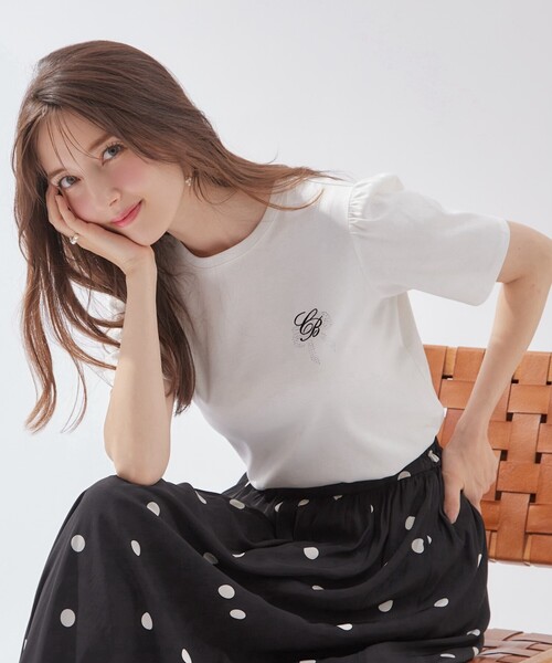 couture brooch（クチュールブローチ）の「◆【品よくレディな雰囲気に】ポルカドットフレアースカート（スカート・レディース・ホワイト系3/ブラック系・36/38/40/42）」の13枚目の写真