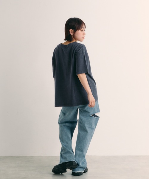 IROHANI（イロハニ）の「サイドカットワイドデニム（デニムパンツ・レディース・ブルー/ブラック/ライトブルー・FREE）」の11枚目の写真