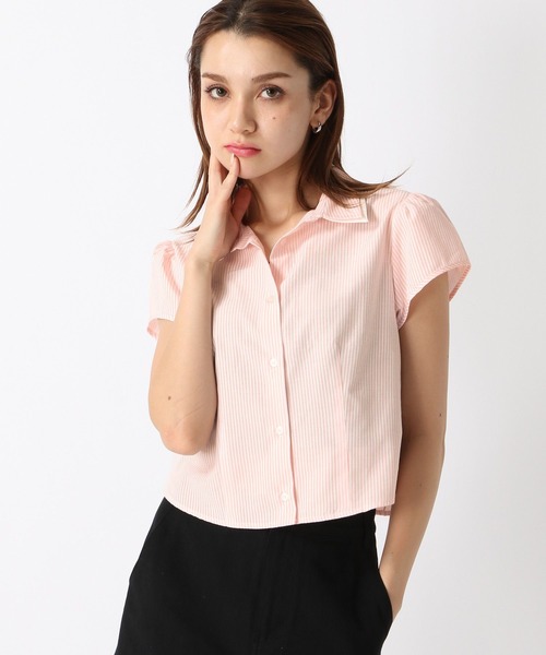ブラウス シャツ フォーエバー　ヘンリー　ディップ　ダイド　シャツ レディース osharewalker ブラウス シャツ 春夏 レディース トップス 半袖