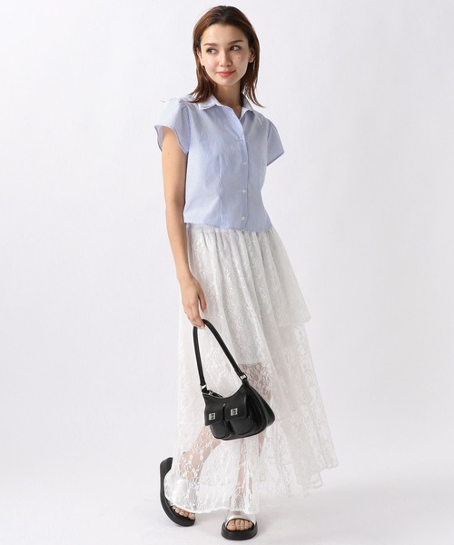 FOREVER 21(フォーエバー トゥエンティーワン)の「【2024SS】ストライプクロップドシャツ(シャツ/ブラウス・レディース・ピンク/グリーン/グレー/ブルー・SMALL/MEDIUM)」の15枚目の写真