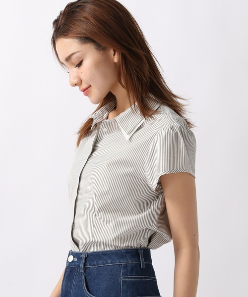 FOREVER 21(フォーエバー トゥエンティーワン)の「【2024SS】ストライプクロップドシャツ(シャツ/ブラウス・レディース・ピンク/グリーン/グレー/ブルー・SMALL/MEDIUM)」の20枚目の写真