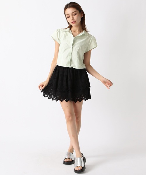 FOREVER 21(フォーエバー トゥエンティーワン)の「【2024SS】ストライプクロップドシャツ(シャツ/ブラウス・レディース・ピンク/グリーン/グレー/ブルー・SMALL/MEDIUM)」の7枚目の写真