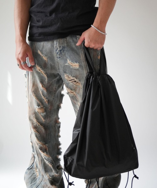 (d)aresut（ダレスト）の「【 (d)aresut / ダレスト 】 ライトナイロン リップストップ ジムサック / リュック / ナップサック（バックパック/リュック・メンズ・ブラック/カーキ/ネイビー・FREE）」の16枚目の写真