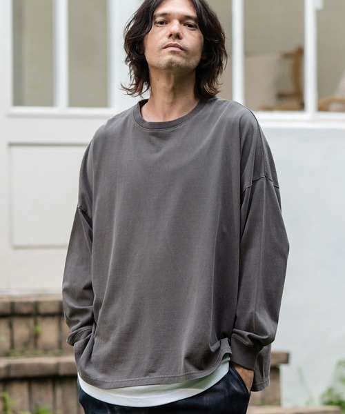 mlt4802-9oz Cotton Pigment Long Sleeve Cut sew ロングスリーブTシャツ（Tシャツ/カットソー）｜CAMBIO（カンビオ）