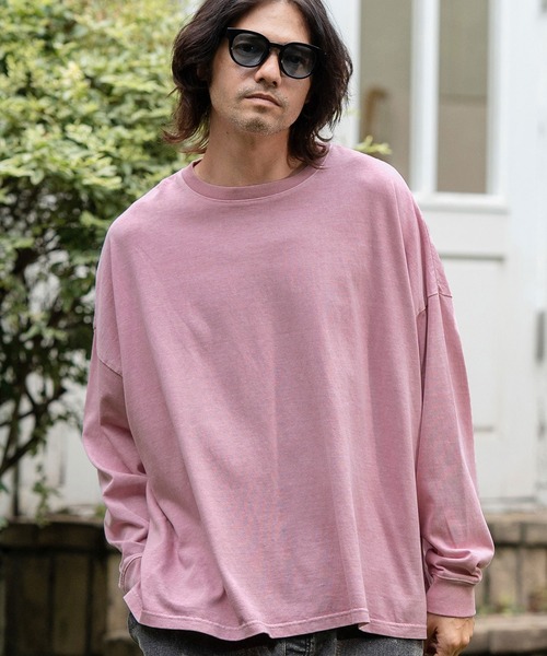 CAMBIO(カンビオ)の「mlt4802-9oz Cotton Pigment Long Sleeve Cut sew ロングスリーブTシャツ(Tシャツ/カットソー・メンズ・ブラック/スモークピンク/ホワイト・S/M/L)」の16枚目の写真