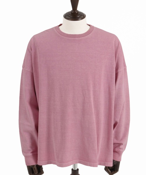 CAMBIO(カンビオ)の「mlt4802-9oz Cotton Pigment Long Sleeve Cut sew ロングスリーブTシャツ(Tシャツ/カットソー・メンズ・ブラック/スモークピンク/ホワイト・S/M/L)」の11枚目の写真