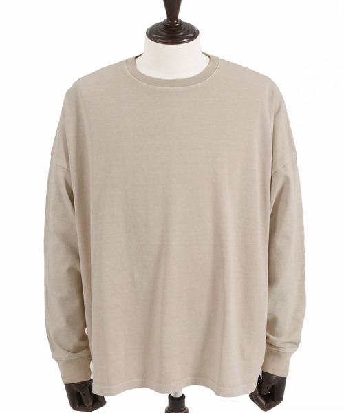CAMBIO(カンビオ)の「mlt4802-9oz Cotton Pigment Long Sleeve Cut sew ロングスリーブTシャツ(Tシャツ/カットソー・メンズ・ブラック/スモークピンク/ホワイト・S/M/L)」の10枚目の写真