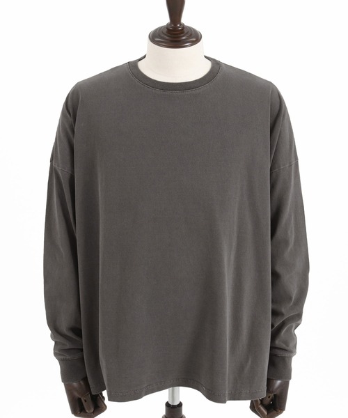 CAMBIO(カンビオ)の「mlt4802-9oz Cotton Pigment Long Sleeve Cut sew ロングスリーブTシャツ(Tシャツ/カットソー・メンズ・ブラック/スモークピンク/ホワイト・S/M/L)」の9枚目の写真