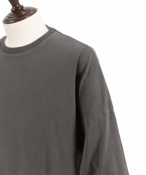 CAMBIO(カンビオ)の「mlt4802-9oz Cotton Pigment Long Sleeve Cut sew ロングスリーブTシャツ(Tシャツ/カットソー・メンズ・ブラック/スモークピンク/ホワイト・S/M/L)」の6枚目の写真