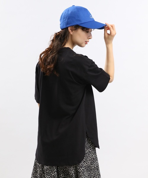 GLOBAL WORK Smile Seed Store(グローバルワーク スマイルシードストア)の「冷感裾ラウンドTシャツ/122032(Tシャツ/カットソー・レディース・グレー系その他/ブラック/ホワイト×ブラック/オフホワイト・X-LARGE/LARGE/MEDIUM/SMALL)」の1枚目の写真