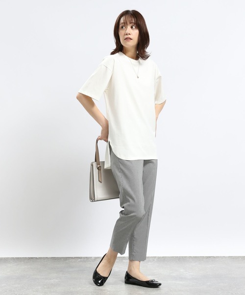 GLOBAL WORK Smile Seed Store(グローバルワーク スマイルシードストア)の「冷感裾ラウンドTシャツ/122032(Tシャツ/カットソー・レディース・グレー系その他/ブラック/ホワイト×ブラック/オフホワイト・X-LARGE/LARGE/MEDIUM/SMALL)」の5枚目の写真