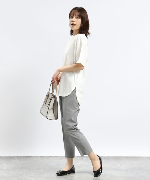 GLOBAL WORK Smile Seed Store(グローバルワーク スマイルシードストア)の「冷感裾ラウンドTシャツ/122032(Tシャツ/カットソー・レディース・グレー系その他/ブラック/ホワイト×ブラック/オフホワイト・X-LARGE/LARGE/MEDIUM/SMALL)」の7枚目の写真