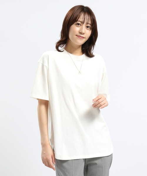 GLOBAL WORK Smile Seed Store(グローバルワーク スマイルシードストア)の「冷感裾ラウンドTシャツ/122032(Tシャツ/カットソー・レディース・グレー系その他/ブラック/ホワイト×ブラック/オフホワイト・X-LARGE/LARGE/MEDIUM/SMALL)」の8枚目の写真