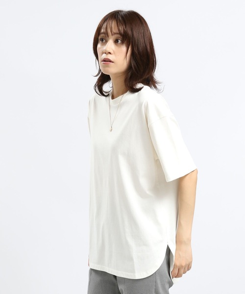 GLOBAL WORK Smile Seed Store(グローバルワーク スマイルシードストア)の「冷感裾ラウンドTシャツ/122032(Tシャツ/カットソー・レディース・グレー系その他/ブラック/ホワイト×ブラック/オフホワイト・X-LARGE/LARGE/MEDIUM/SMALL)」の9枚目の写真