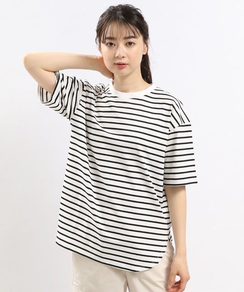 GLOBAL WORK Smile Seed Store(グローバルワーク スマイルシードストア)の「冷感裾ラウンドTシャツ/122032(Tシャツ/カットソー・レディース・グレー系その他/ブラック/ホワイト×ブラック/オフホワイト・X-LARGE/LARGE/MEDIUM/SMALL)」の19枚目の写真