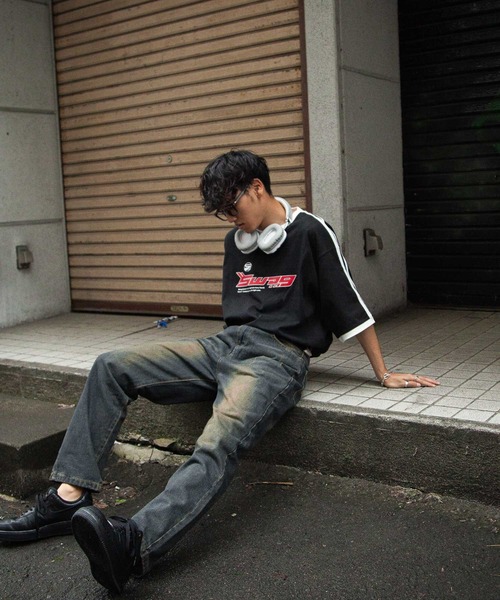 ZIP FIVE(ジップファイブ)の「【ZIP FIVE】ケミカル ヴィンテージ ワイド ルーズ ハイウエスト デニム パンツ / ダメージ加工(デニムパンツ・メンズ・ネイビー・MEDIUM/SMALL/X-LARGE/LARGE)」の21枚目の写真