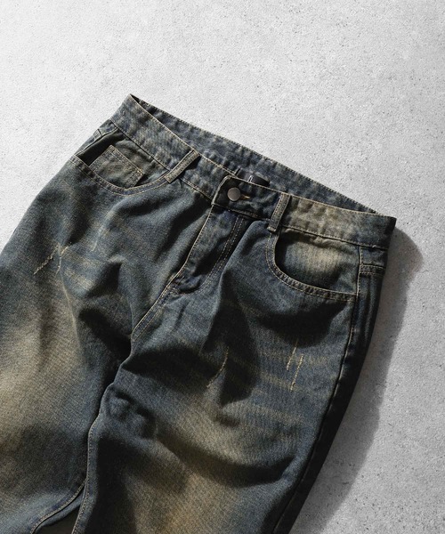 ZIP FIVE(ジップファイブ)の「【ZIP FIVE】ケミカル ヴィンテージ ワイド ルーズ ハイウエスト デニム パンツ / ダメージ加工(デニムパンツ・メンズ・ネイビー・MEDIUM/SMALL/X-LARGE/LARGE)」の18枚目の写真