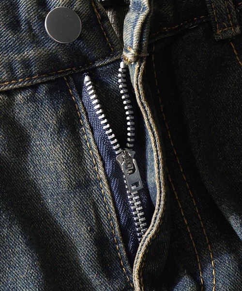 ZIP FIVE(ジップファイブ)の「【ZIP FIVE】ケミカル ヴィンテージ ワイド ルーズ ハイウエスト デニム パンツ / ダメージ加工(デニムパンツ・メンズ・ネイビー・MEDIUM/SMALL/X-LARGE/LARGE)」の17枚目の写真