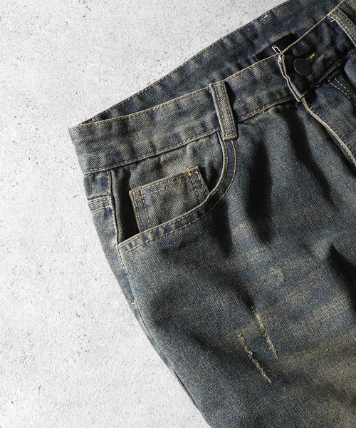 ZIP FIVE(ジップファイブ)の「【ZIP FIVE】ケミカル ヴィンテージ ワイド ルーズ ハイウエスト デニム パンツ / ダメージ加工(デニムパンツ・メンズ・ネイビー・MEDIUM/SMALL/X-LARGE/LARGE)」の15枚目の写真