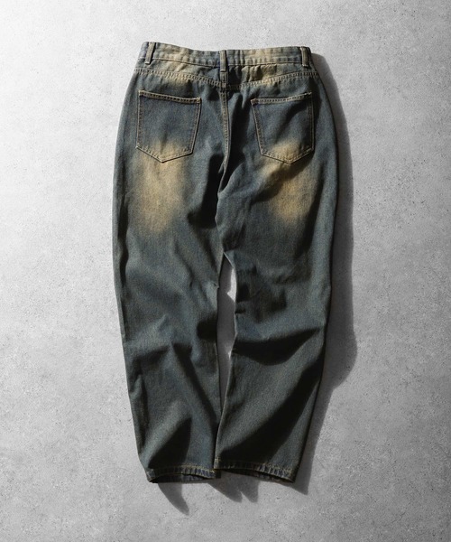 ZIP FIVE(ジップファイブ)の「【ZIP FIVE】ケミカル ヴィンテージ ワイド ルーズ ハイウエスト デニム パンツ / ダメージ加工(デニムパンツ・メンズ・ネイビー・MEDIUM/SMALL/X-LARGE/LARGE)」の12枚目の写真