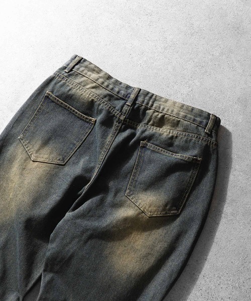 ZIP FIVE(ジップファイブ)の「【ZIP FIVE】ケミカル ヴィンテージ ワイド ルーズ ハイウエスト デニム パンツ / ダメージ加工(デニムパンツ・メンズ・ネイビー・MEDIUM/SMALL/X-LARGE/LARGE)」の11枚目の写真