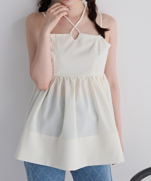 MERLOT(メルロー)の「マルチwayリボンチュニック(チュニック・レディース・グレー/アイボリー・FREE)」の4枚目の写真