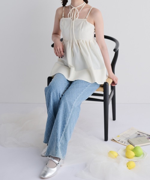 MERLOT(メルロー)の「マルチwayリボンチュニック(チュニック・レディース・グレー/アイボリー・FREE)」の7枚目の写真