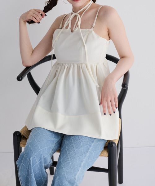 MERLOT(メルロー)の「マルチwayリボンチュニック(チュニック・レディース・グレー/アイボリー・FREE)」の8枚目の写真