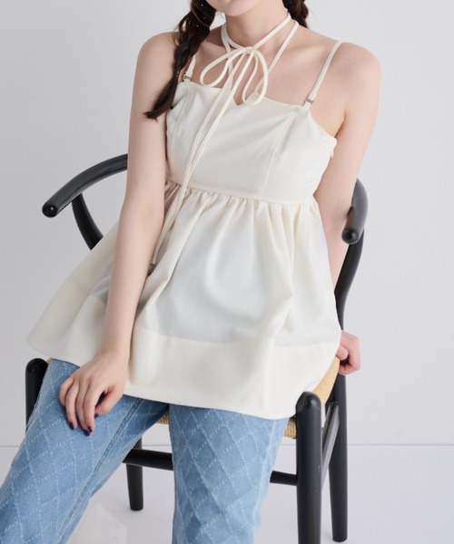 MERLOT(メルロー)の「マルチwayリボンチュニック(チュニック・レディース・グレー/アイボリー・FREE)」の9枚目の写真